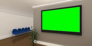 多个绿色屏幕背景室内办公室动画