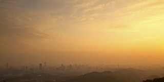 日落时分的广州城市天际线
