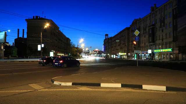 莫斯科夜街时光流逝