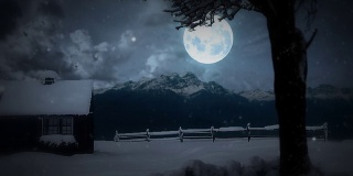 月亮在雪夜升起