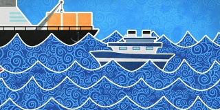 海上的船只循环动画