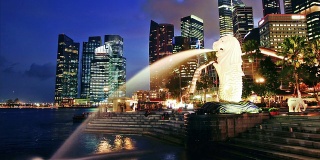 新加坡从早到晚。时间流逝