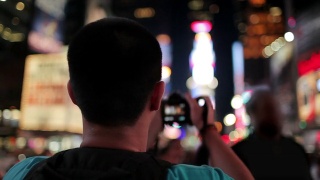 纽约时代广场的游客视频素材模板下载
