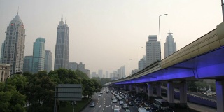 中国上海繁忙的交通
