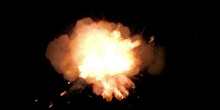 火球爆炸，慢镜头