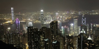 香港维多利亚港从太平山顶的时间流逝