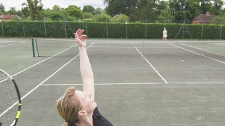 网球用慢动作发球视频素材模板下载