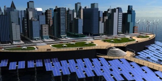 数字概念清洁电力生态系统城市