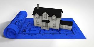 房子模型的蓝图可循环动画高清
