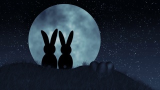 山上的复活节兔子视频素材模板下载