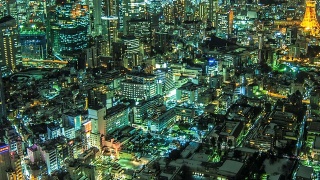 东京六本木地区的夜晚时光流逝视频素材模板下载