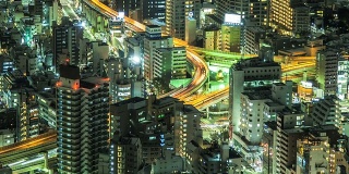 东京夜景的平移时间