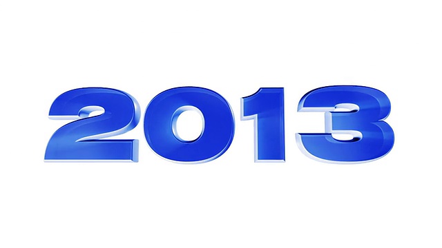 新年快乐2013，蓝色3d动画日期