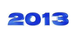 新年快乐2013，蓝色3d动画日期