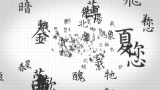 中国书法在白色缩小可循环全高清视频素材模板下载