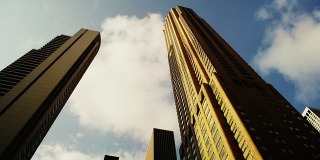 芝加哥建筑时间流逝与云层之上
