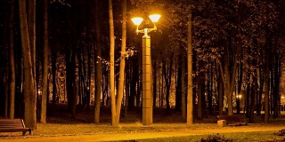胜利公园的灯笼，秋天。延时动作拍摄