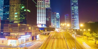 香港夜间繁忙交通的超短视频