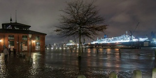 风暴Xaver淹没了汉堡港
