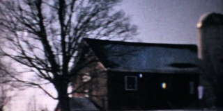 Big White Farm House In Winter-1964 Vintage 8mm film
