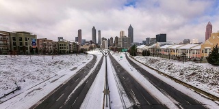 亚特兰大城市景观时光流逝雪