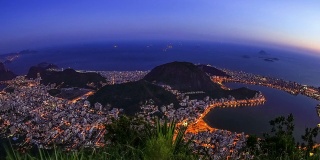 里约热内卢城市景观时间流逝黄昏缩放