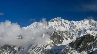 雪山的时间。尼泊尔喜马拉雅山脉视频素材模板下载