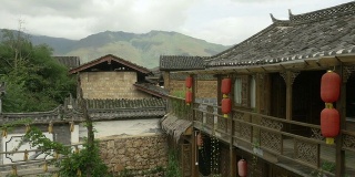 中国古代木屋，中国灯笼-高清录像