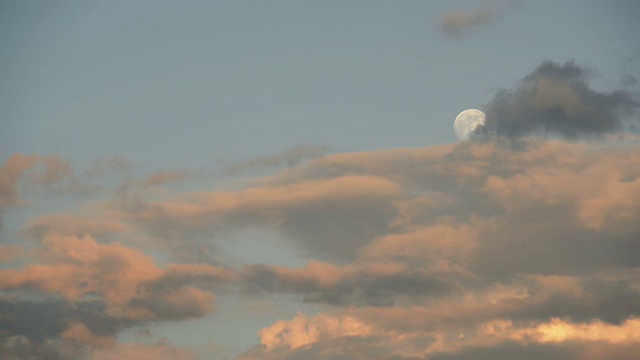 云移动天空与满月背景视频高清