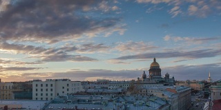 从屋顶看圣彼得堡的时间推移