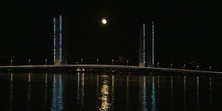 波尔多吊桥夜间