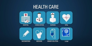 医疗保健图标设置动画