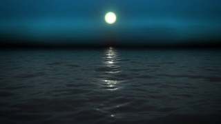 月光下的夜海视频素材模板下载