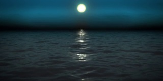 月光下的夜海