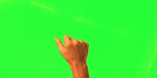 男性手势-绿色屏幕和阿尔法哑光