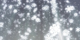 圣诞雪花落在灰色背景，可循环。高清,NTSC
