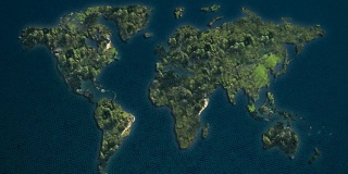世界岛屿绿色海洋