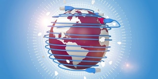 全球网络连接电缆和互联网