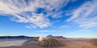 Bromo火山的时间推移，东爪哇，印度尼西亚