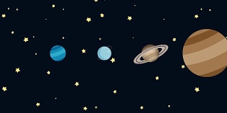 太阳系的行星在卡通风格的顺序