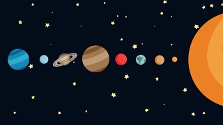 太阳系的卡通顺序视频素材模板下载
