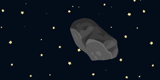 太空中的动画陨石