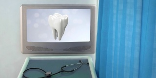 健康牙齿耀斑医疗屏幕特写