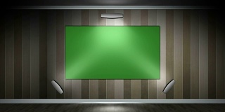 绿屏显示器和房间，4k