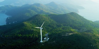 香港风力发电机鸟瞰图