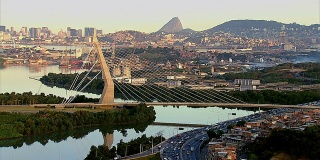 巴西里约热内卢，知识桥鸟瞰图