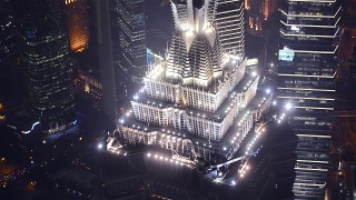 中国上海金茂大厦鸟瞰图视频素材模板下载