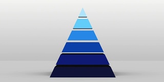 三维金字塔形状六层，矢量信息图(包括alpha)
