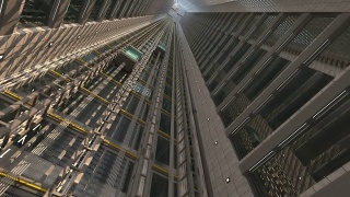 商务中心的一个开放式电梯井视频素材模板下载