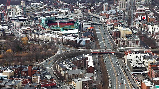 马萨诸塞州波士顿市的大航拍图